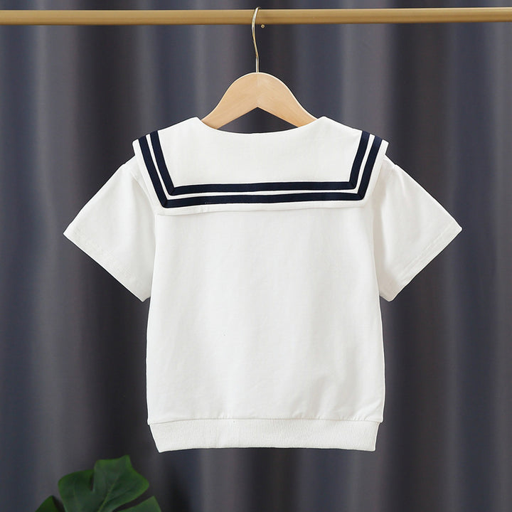 Girls sailor t-shirt with bow detail Mune Fashion