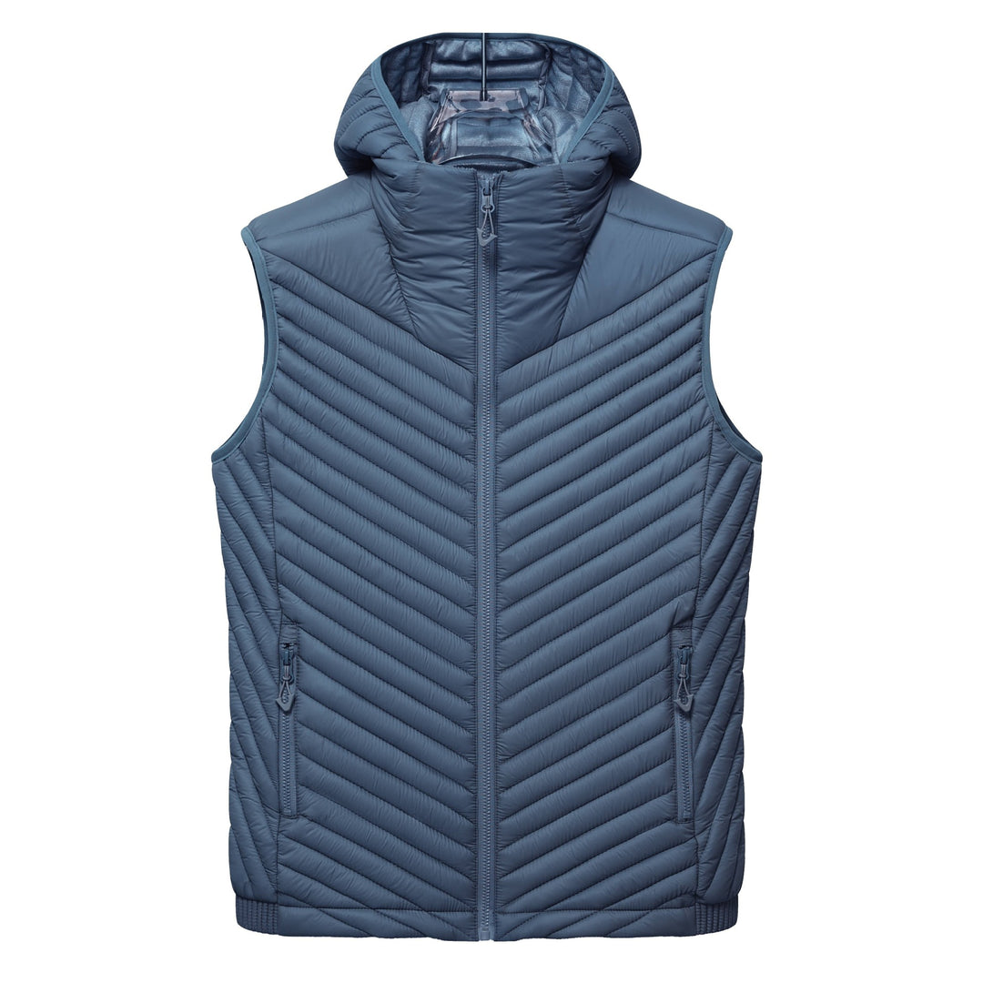 Women's ultralight quilted hooded vest with thermal filling and high standing collar Mune Fashion