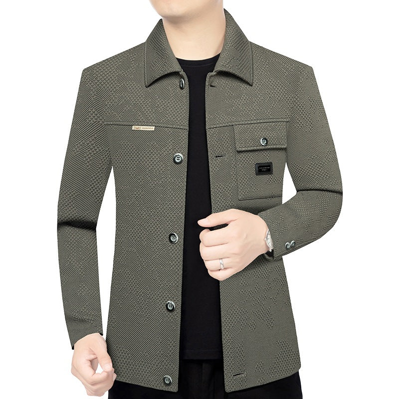 Men's Structured Overshirt in Glencheck Relief with Shirt Collar Mune Fashion