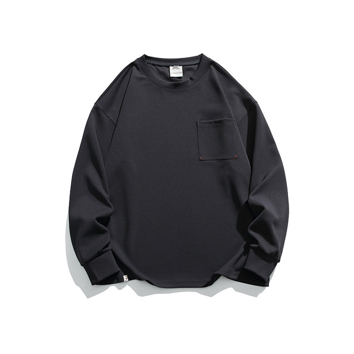 Unisex Oversize Rib Long Sleeve Shirt with Chest Pocket, Raglan Sleeves and Ribbed Cuffs Mune Fashion