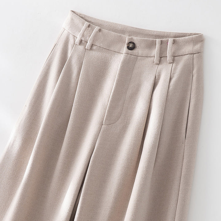 Women wide pleated high-waist trousers made of wool blend Mune Fashion
