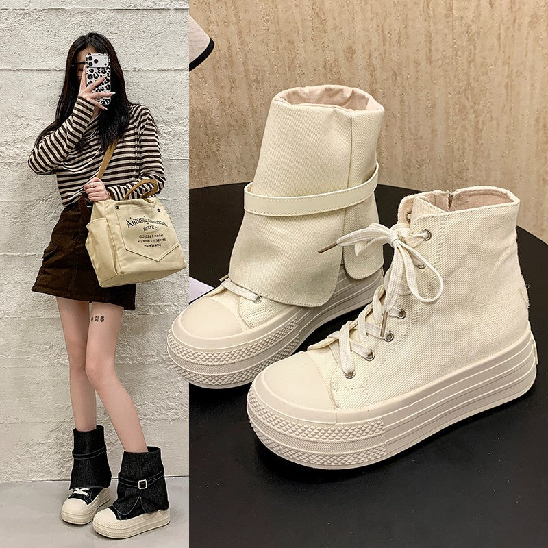 Women's Fashion Sneakers Boots with Unique Strap Design Mune Fashion
