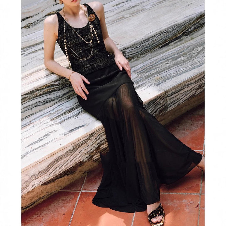 Ladies Elegant Midi Skirt made of delicate Chiffon Mune Fashion