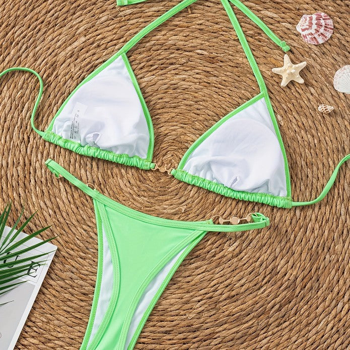 Ladies Triangle Bikini with elegant pearl details Mune Fashion