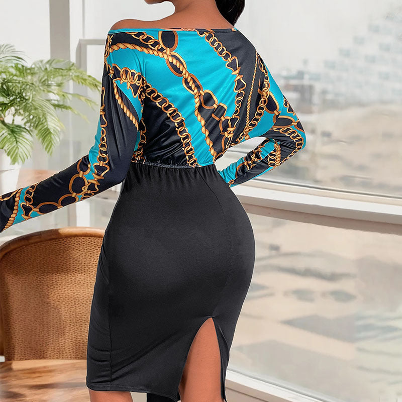 Ladies Elegant Knee-Length Dress with Draping Details Mune Fashion