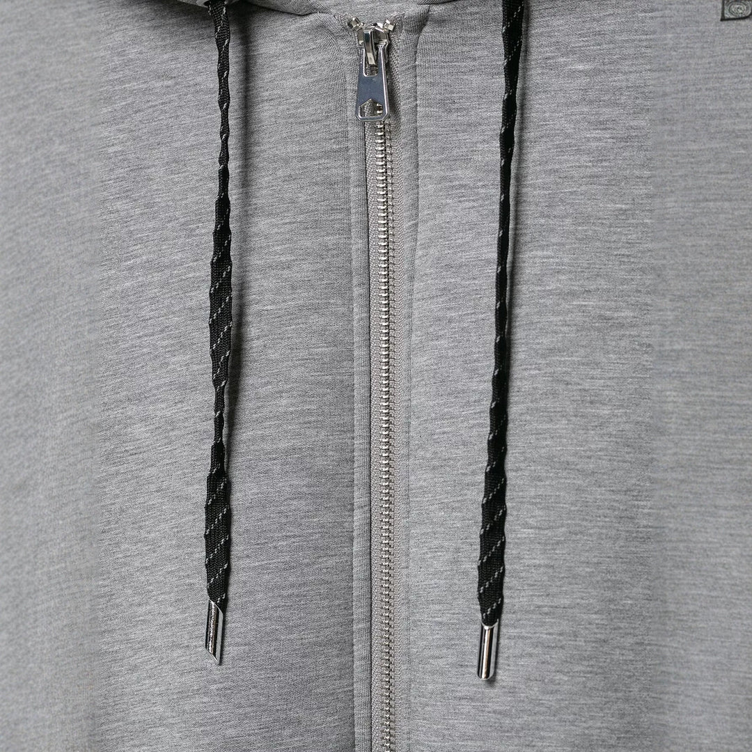 Women's Cropped Hooded Jacket with Zipper, Balloon Sleeves and Elastic Hem Mune Fashion