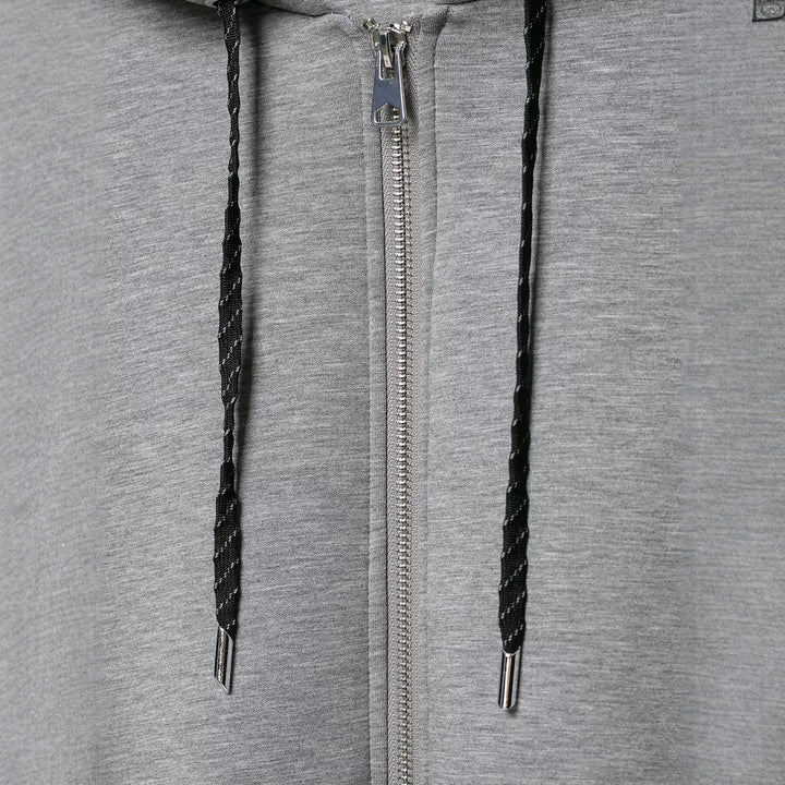 Women's Cropped Hooded Jacket with Zipper, Balloon Sleeves and Elastic Hem Mune Fashion