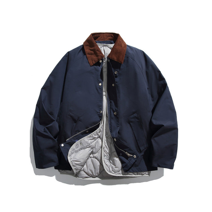 Men's Boxy Field Jacket with detachable padded inner vest and cord collar Mune Fashion