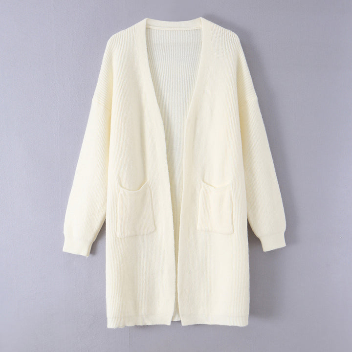 Ladies Longline Knit Cardigan with Patch Pockets Mune Fashion