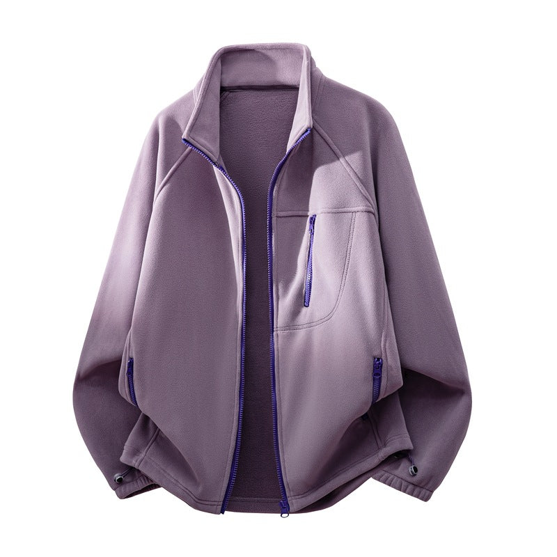 Unisex functional microfleece performance jacket with stand-up collar, chest zipper and ergonomic raglan sleeves Mune Fashion