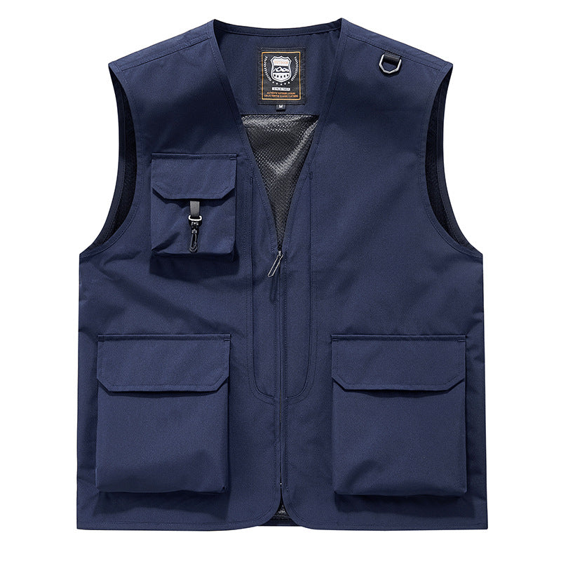 Unisex Multi-pocket Utility Vest with Mesh Lining, D-Ring, and Durable Exterior Pockets Mune Fashion