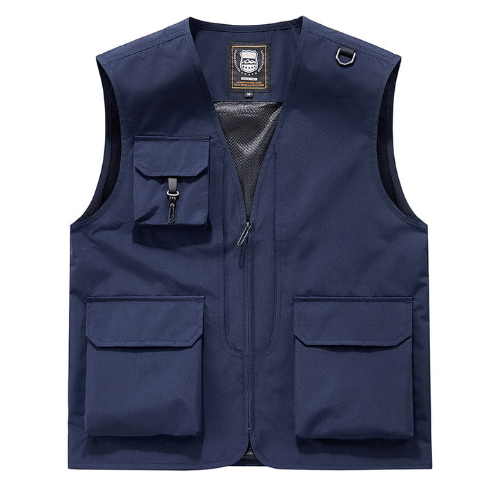 Unisex Multi-pocket Utility Vest with Mesh Lining, D-Ring, and Durable Exterior Pockets Mune Fashion