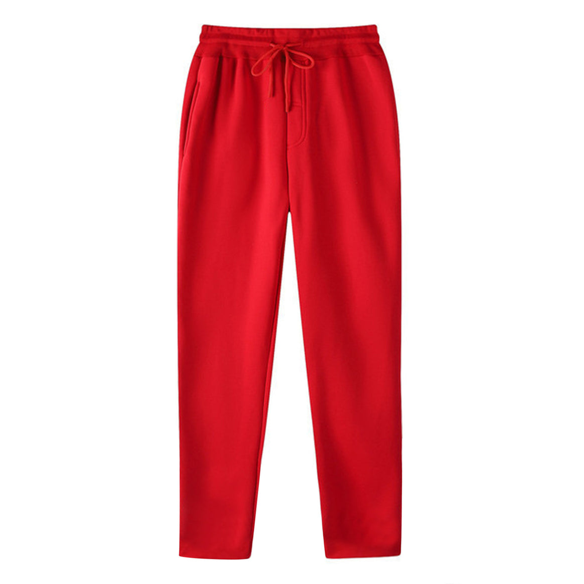 Men's straight-cut sweatpants made of mottled cotton blend with elastic waistband, drawstring, and side pockets Mune Fashion