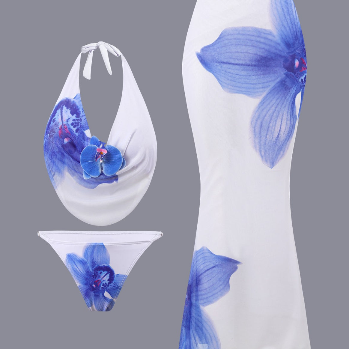 Women’s bikini set with floral design and elegant wrap top Mune Fashion