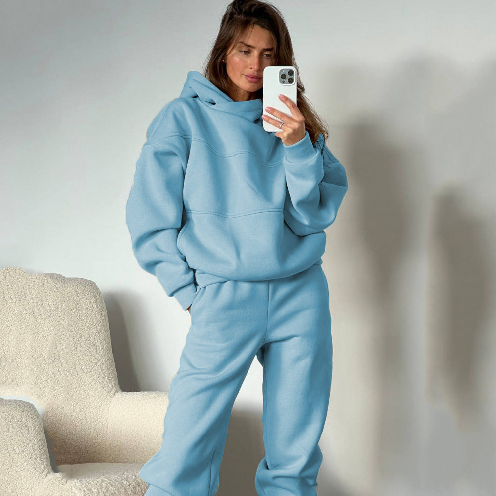 Women's Oversized Loungewear Set made of heavy French Terry with structured hood and Relax Joggers Mune Fashion
