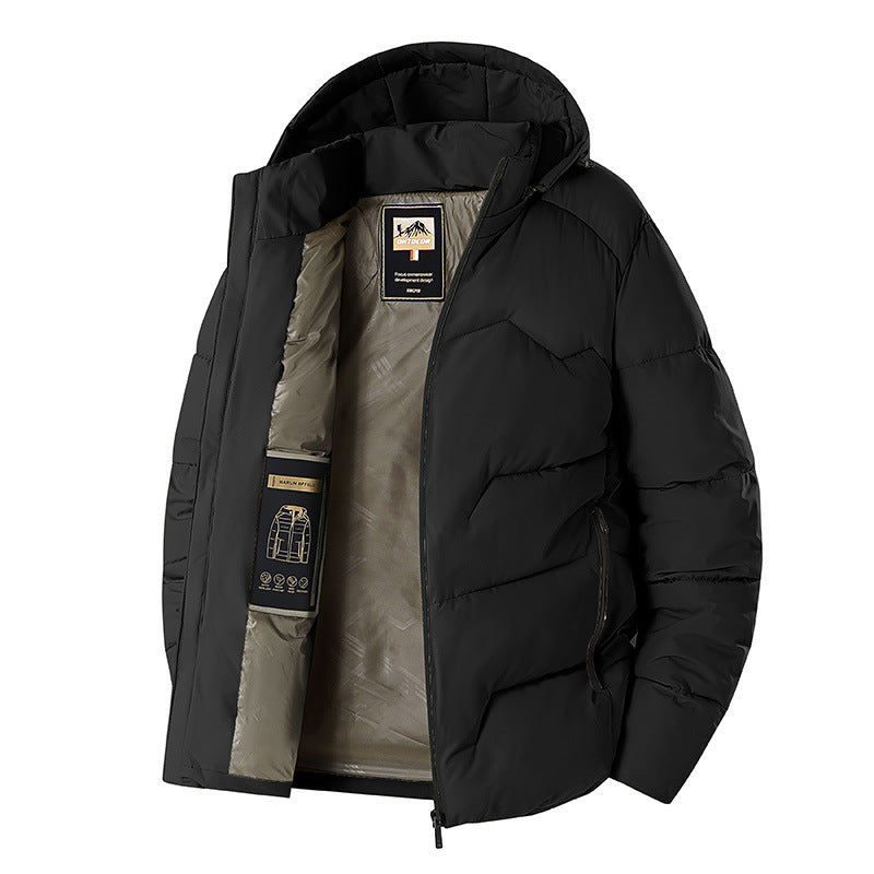 Men's quilted hooded thermo jacket with windproof outer shell & zip pockets Mune Fashion