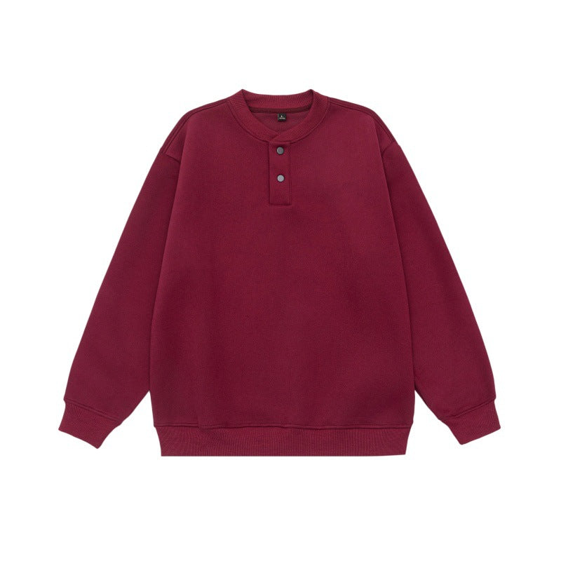 Unisex Loose-fit sweatshirt with half-button placket and ribbed cuffs Mune Fashion