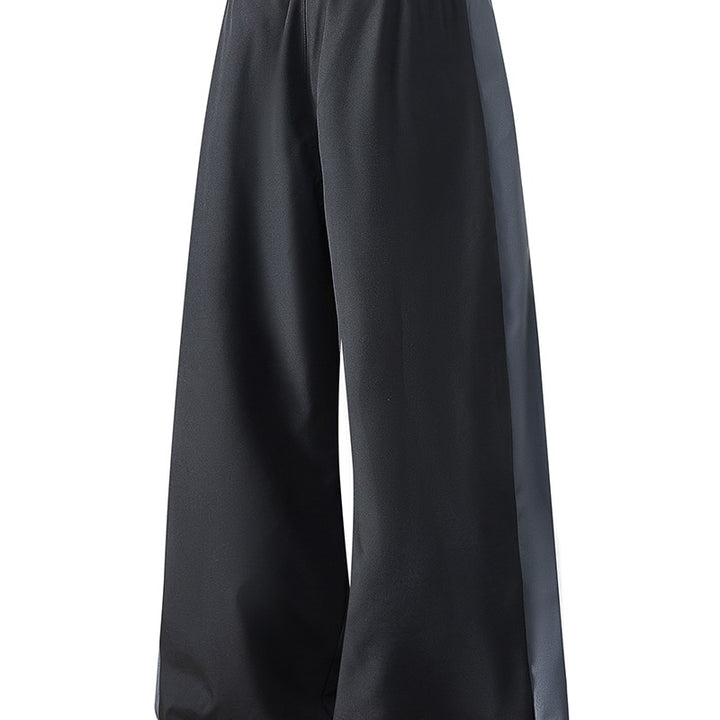 Men's Extra Wide Trackpants with Shiny Side Inserts & Contrast Piping Mune Fashion