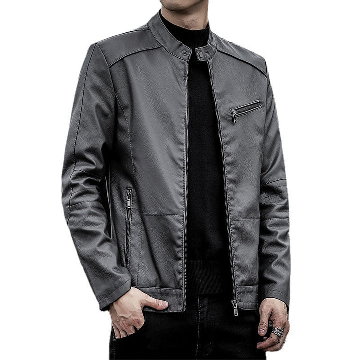 Men's Elegant Faux Leather Jacket Mune Fashion