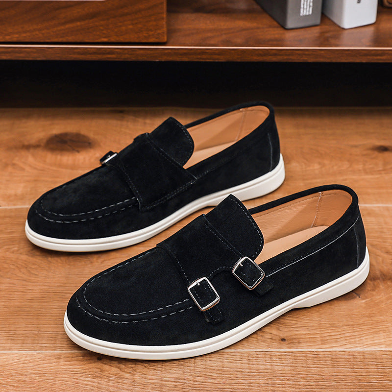 Men's moccasins with fashionable buckles Mune Fashion