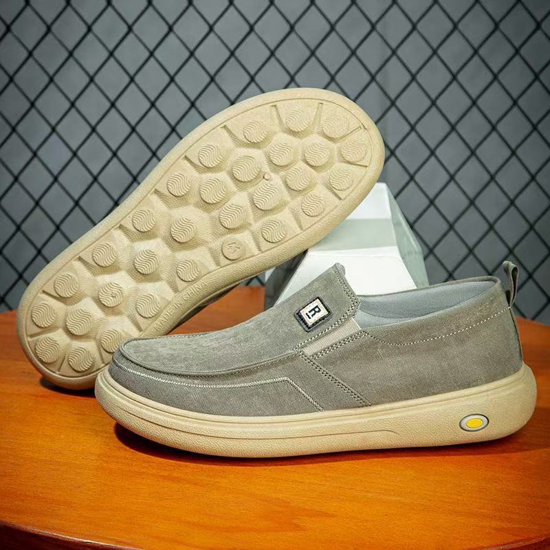 Men's Canvas Slip-On Casual Slippers with Ergonomic Comfort Platform Sole Mune Fashion