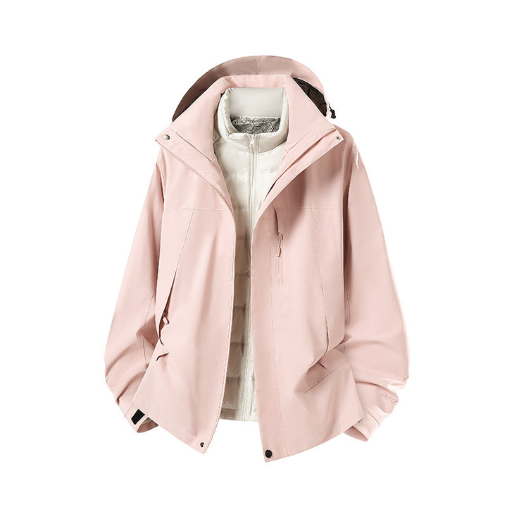 Women's Two-Piece Softshell Parka with Removable Quilted Inner Jacket Mune Fashion