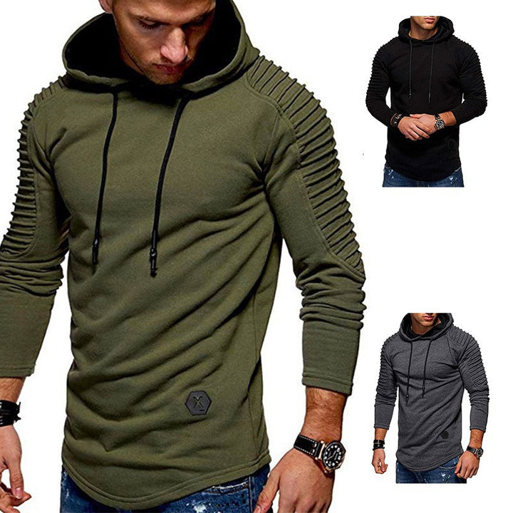 Men's Longline Hoodie with Padded Panel Sleeves and Tailored Slim Fit Mune Fashion