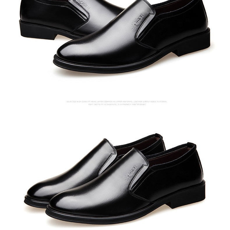 Men's Elegant Leather Slip-On with Elastic Entry and Profiled Rubber Sole Mune Fashion