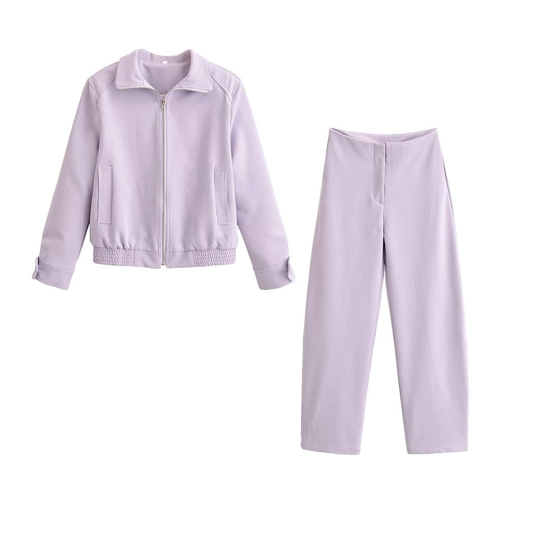 Women's high-waisted trousers with straight leg and seamless waistband processing Mune Fashion