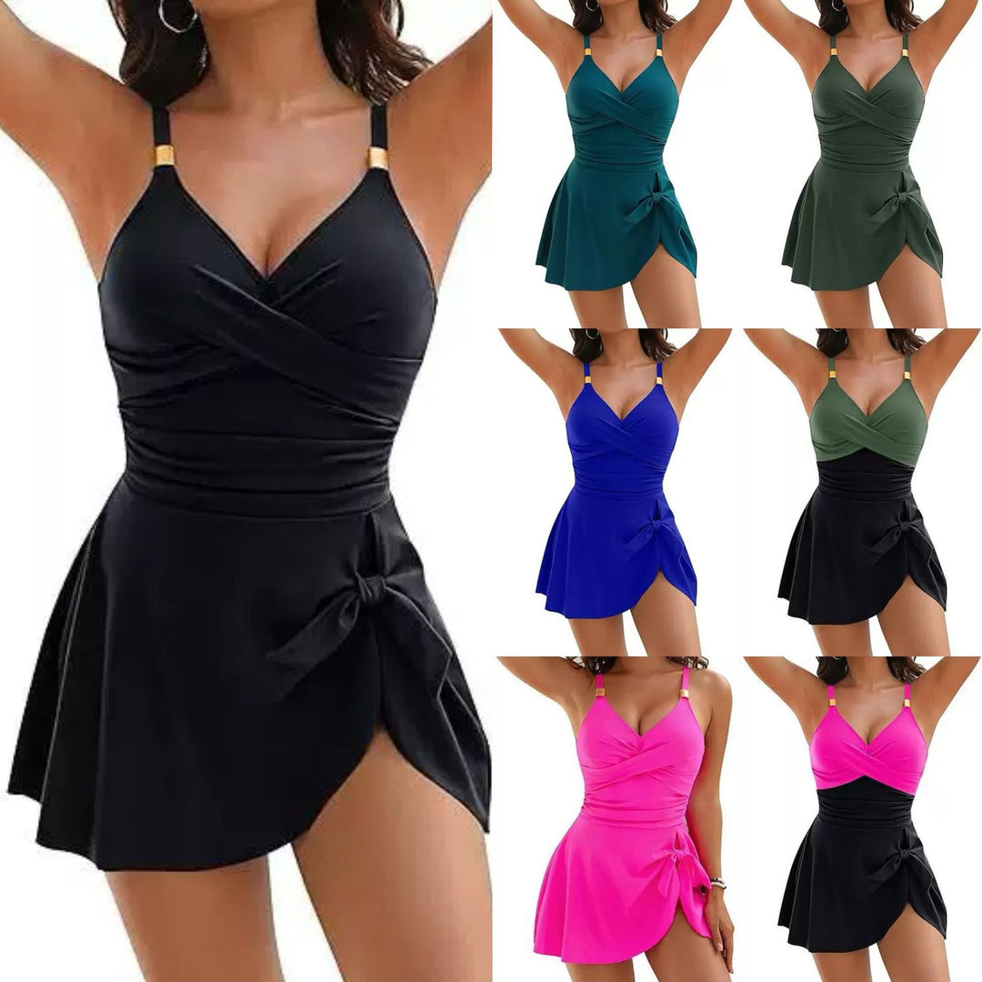 Women's Wrap Swimsuit with Elegant Bow Detail Mune Fashion