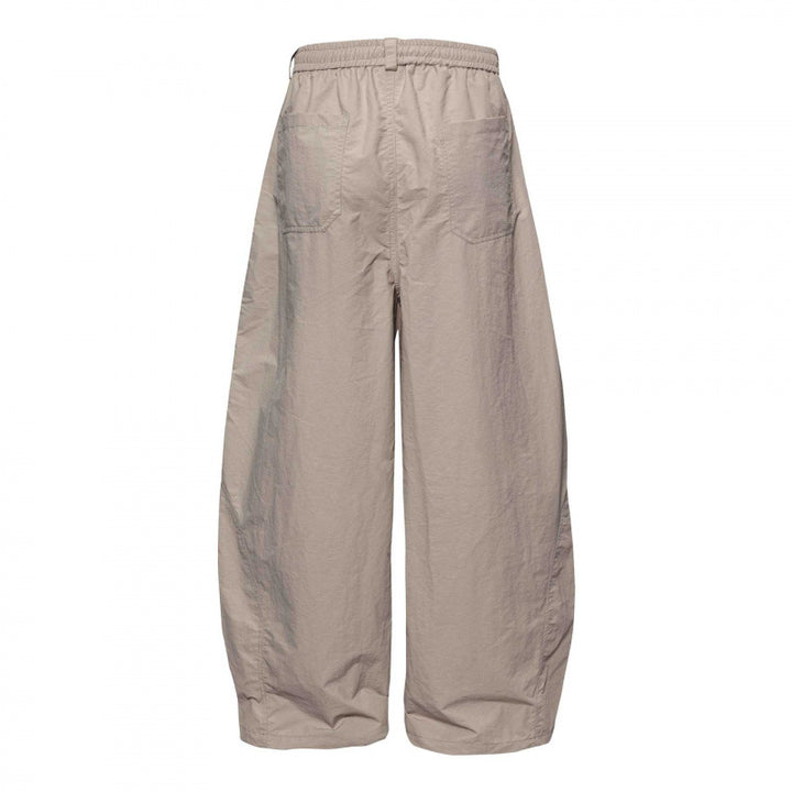 Women Wide-Cut Harem Pants with Elastic Waistband, Drawstring and Balloon Legs Mune Fashion