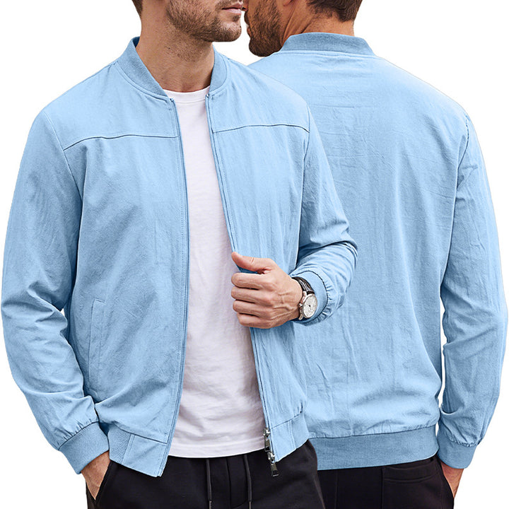 Men's lightweight bomber jacket with ribbed hem and full zip Mune Fashion