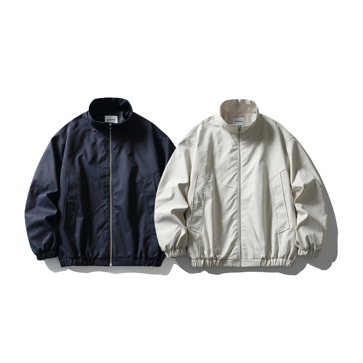 Men's Tech Bomber Jacket in Workwear Style with High Stand-Up Collar and Elastic Hem Mune Fashion