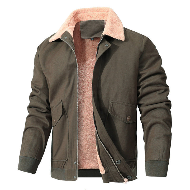 Men's canvas blouson with full sherpa lining and shirt collar Mune Fashion