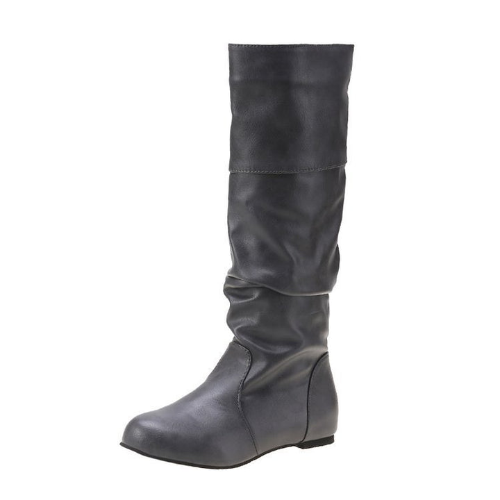 Women's slip-on boots with gathered shaft and flat wedge sole Mune Fashion