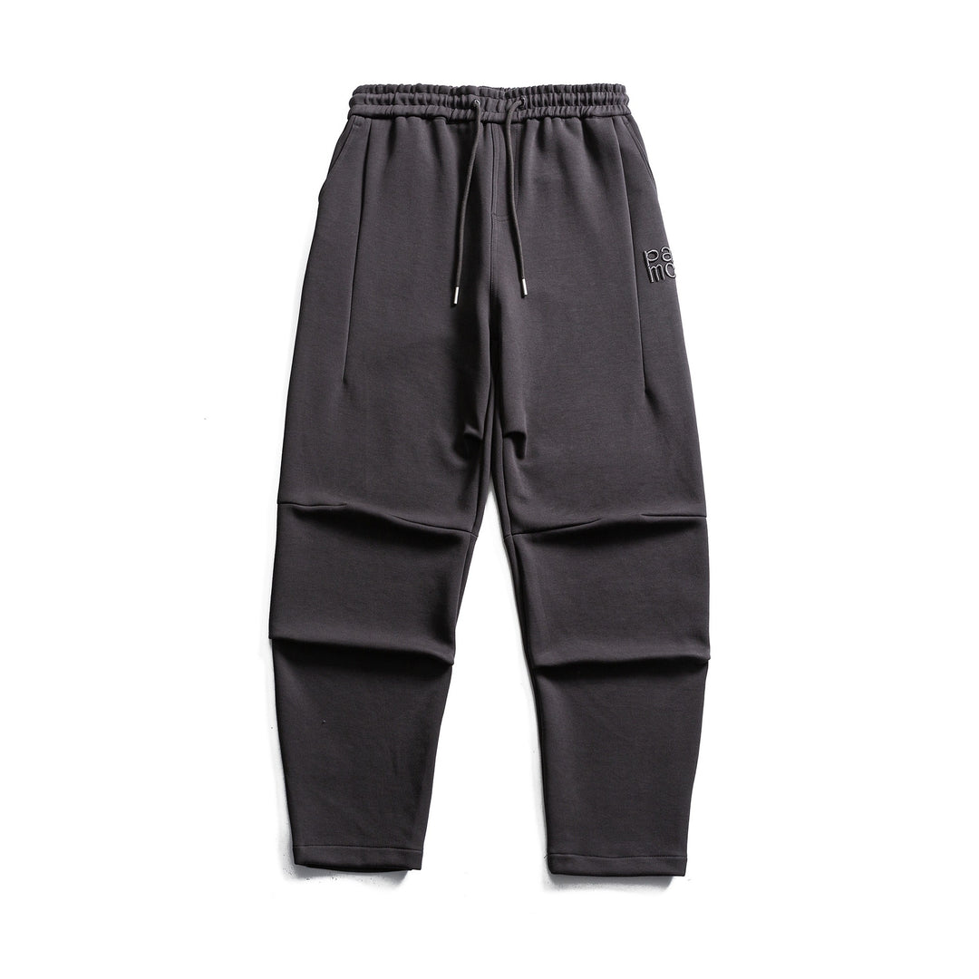 Men's Tapered Jogging Pants with Elastic Waistband and Knee Panels Mune Fashion