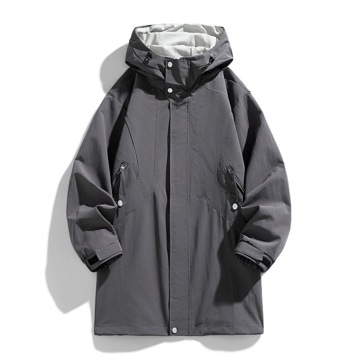 Unisex water-repellent transitional parka with adjustable hood, concealed front placket and zippered pockets Mune Fashion
