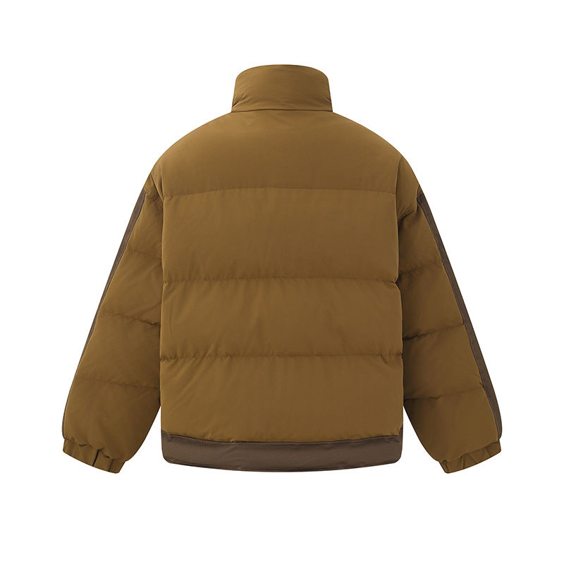 Unisex Short Cut Boxy Quilted Jacket with High Stand-Up Collar and Snap Button Placket Mune Fashion