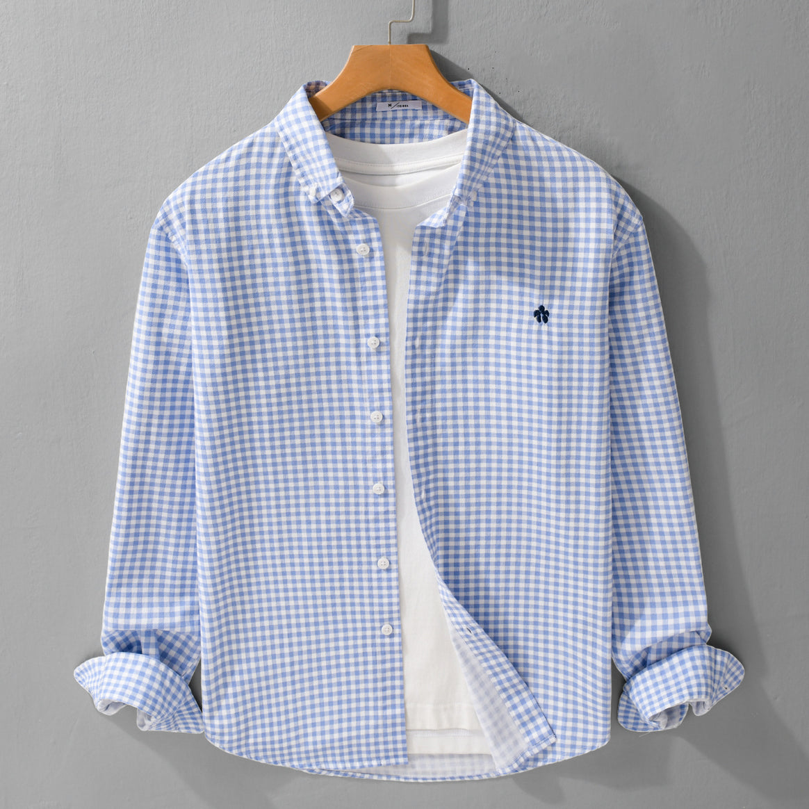 Men's checked cotton shirt with button-down collar and relaxed fit Mune Fashion