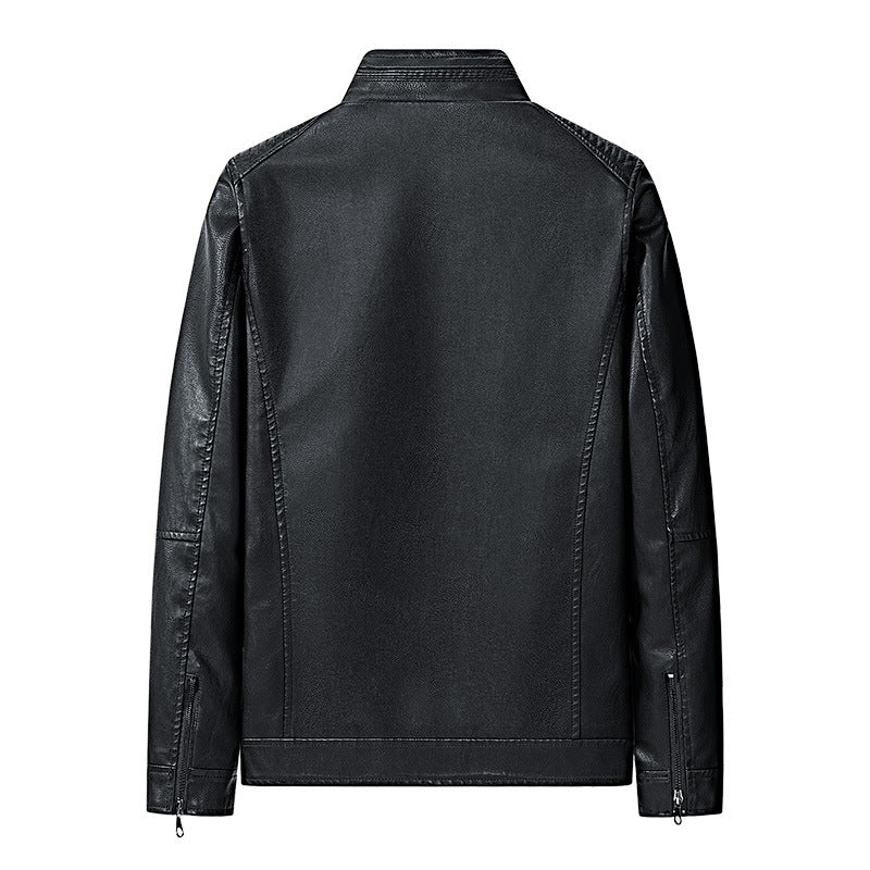 Men's fashionable leather jacket with quilted details Mune Fashion