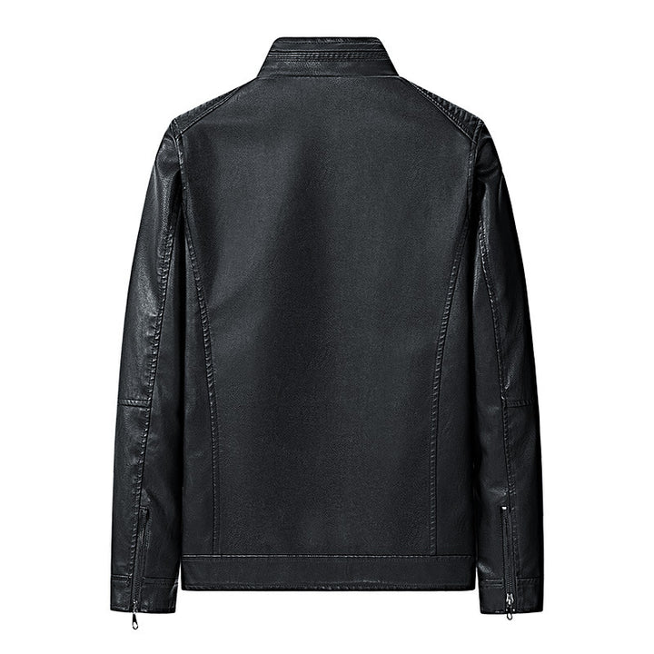 Men's fashionable leather jacket with quilted details Mune Fashion