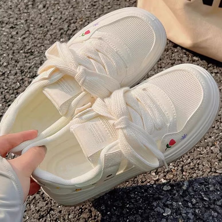 Women’s Platform Sneakers with Cute Cartoon Prints and Padded Comfort Collar Mune Fashion