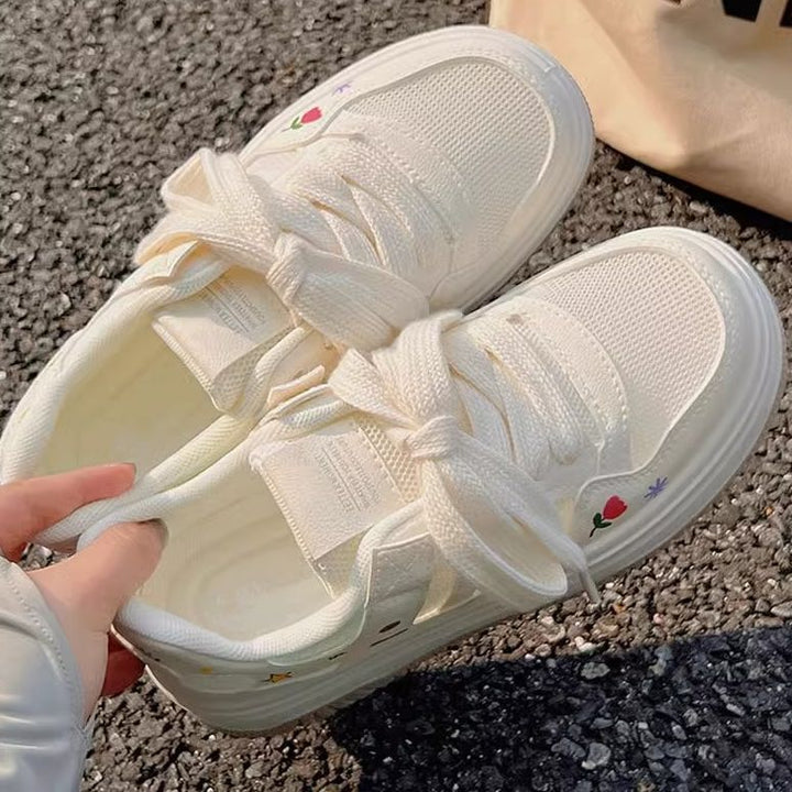 Women’s Platform Sneakers with Cute Cartoon Prints and Padded Comfort Collar Mune Fashion