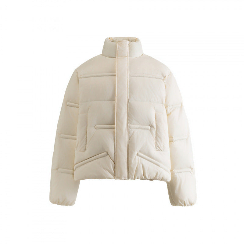 Unisex Short quilted padded jacket in a boxy cut with high stand-up collar Mune Fashion