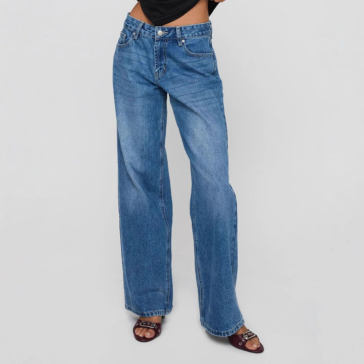 Women's wide jeans with high waist, straight leg and relaxed fit Mune Fashion