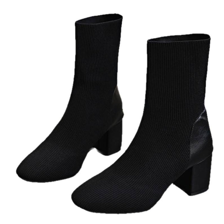 Women's Fashion Ankle Boots Knitted Mune Fashion