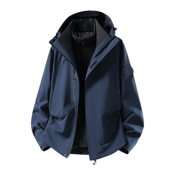Men's two-layer softshell outdoor jacket with removable fleece lining and adjustable hood Mune Fashion