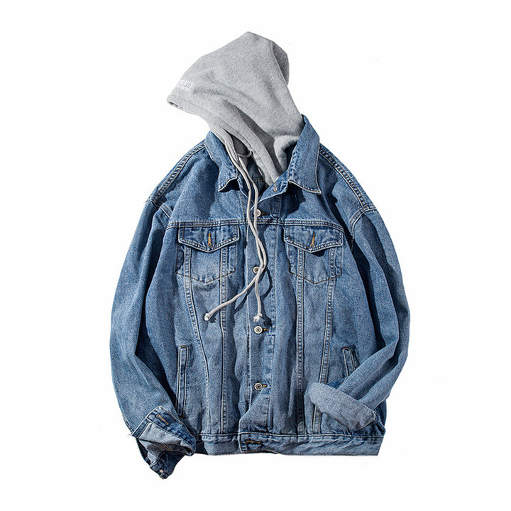 Men's denim jacket with integrated hood Mune Fashion 1788342630