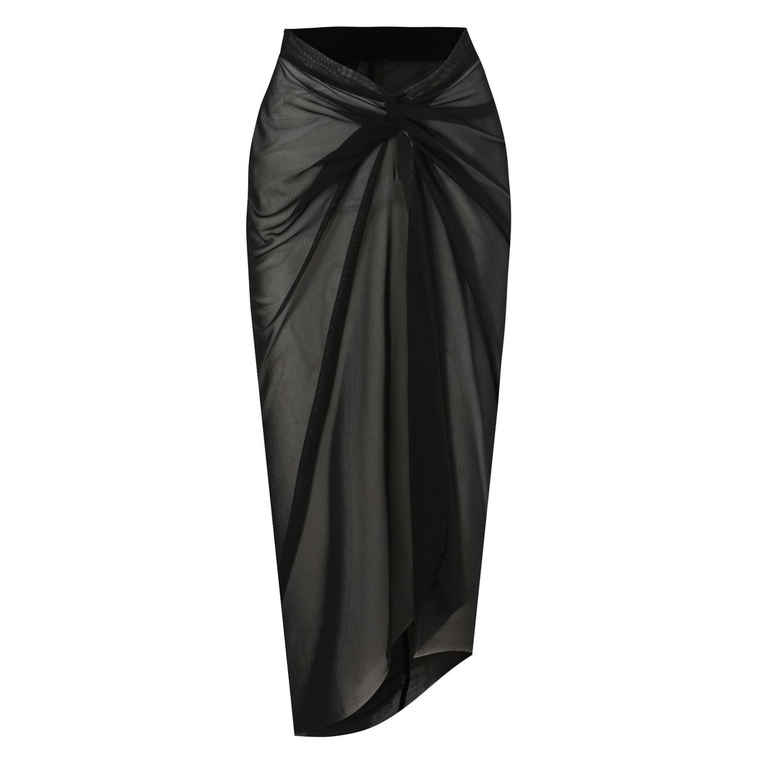 Women's one-piece swimsuit with asymmetric cut and elegant wrap skirt Mune Fashion