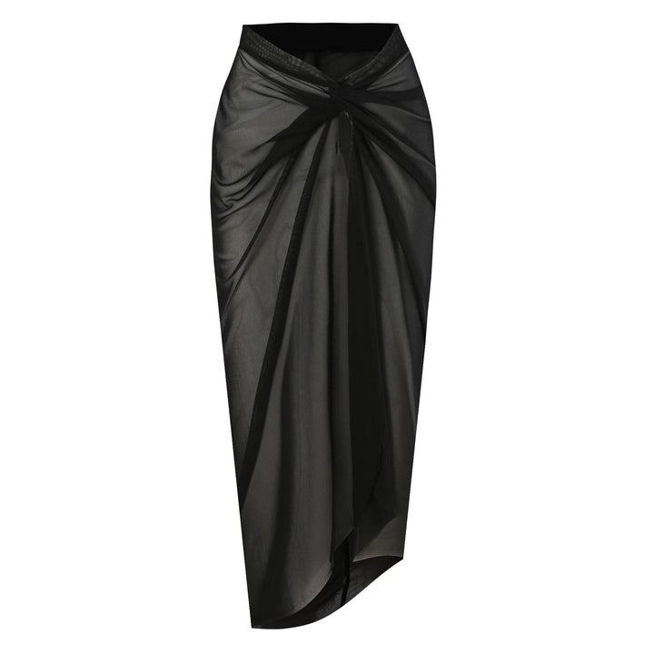 Women's one-piece swimsuit with asymmetric cut and elegant wrap skirt Mune Fashion